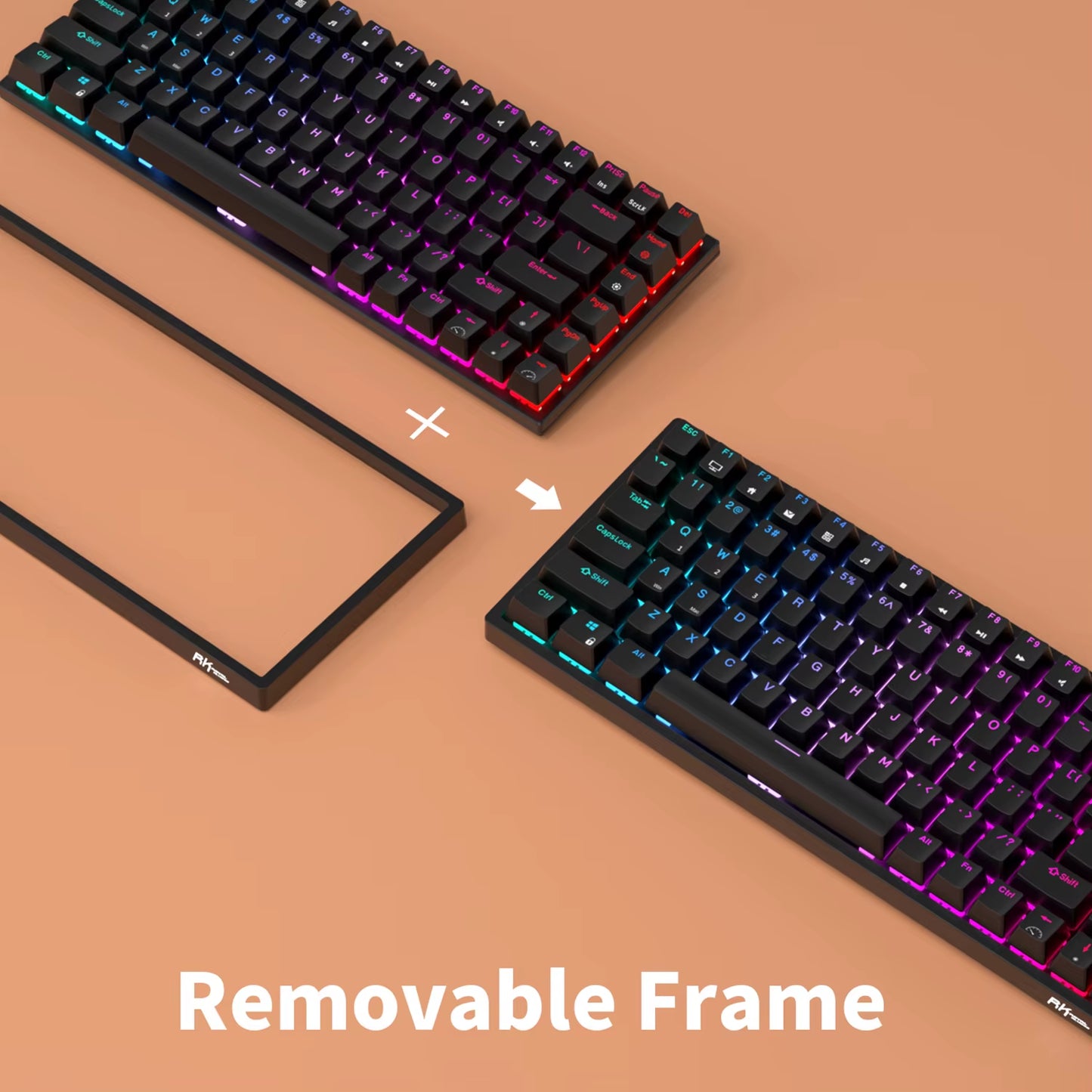 RK84 75% RGB Triple Mode Mechanical Keyboard BT5.0/2.4G/USB-C 84 Hot Swappable Bluetooth Wireless Gamer Keyboard