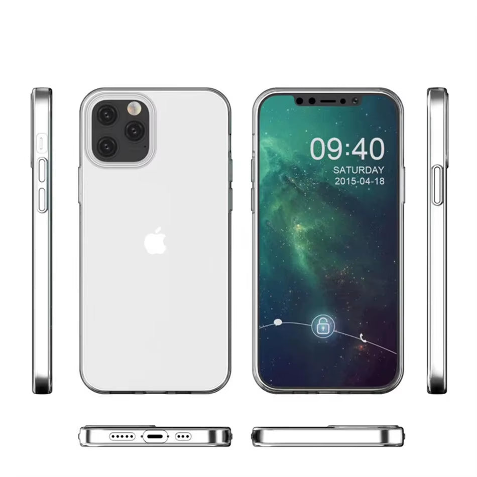 Ultra Thin Clear Silicone Case for Iphone 16 15 14 13 12 11 Pro Xs Max Mini XR X 7 8 6S plus 6 SE 2020 2022 2016 5 5S Back Cover